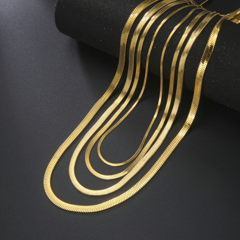 Sveva Flat Snake Chain Necklace — view 3