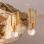 Lia Pearl & Zircon Stud Earrings — view 2