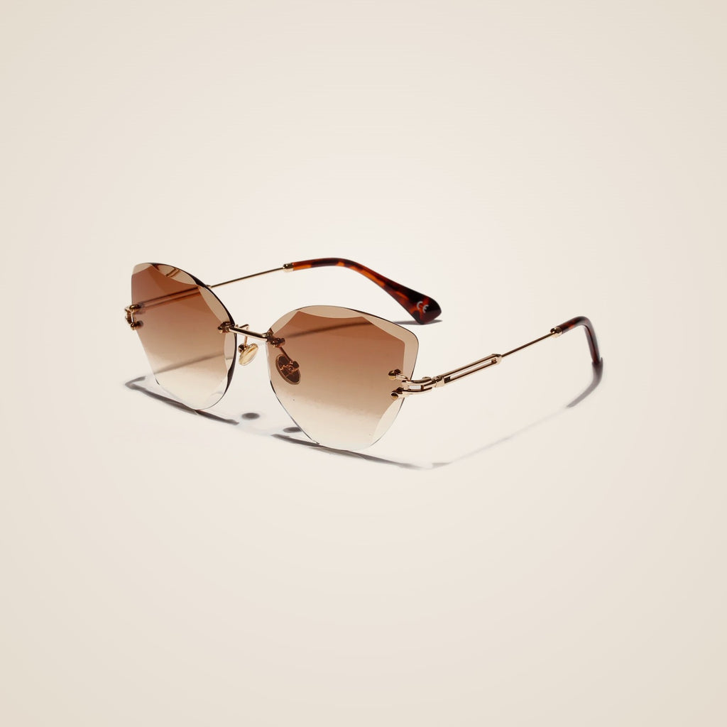 Faye Faceted Cat-Eye Sunglasses