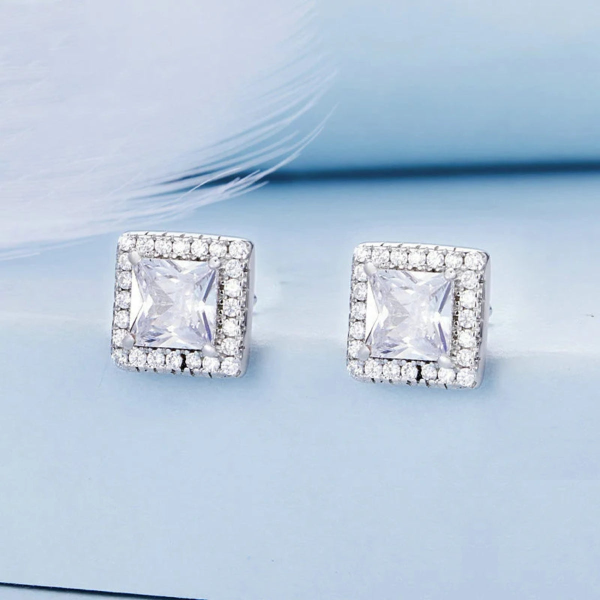 Giada Square Halo Studs — view 2