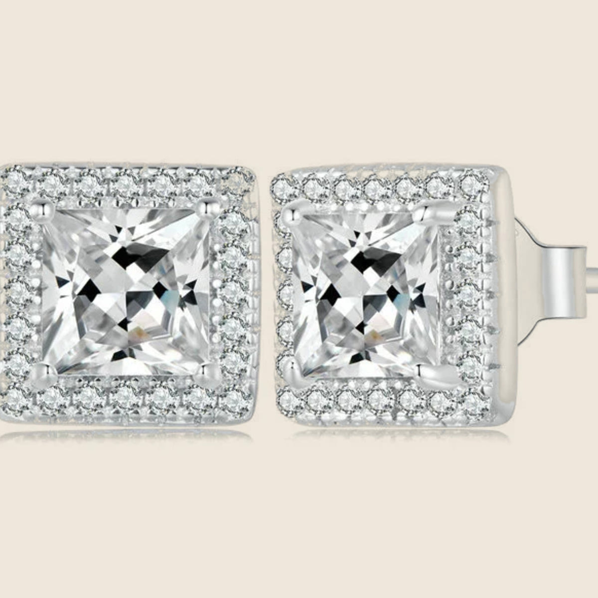 Giada Square Halo Studs — view 5