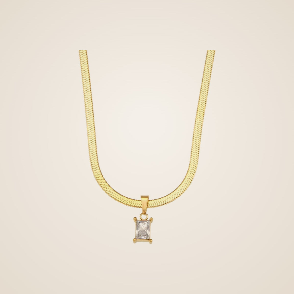 Isola Square Stone Pendant Necklace