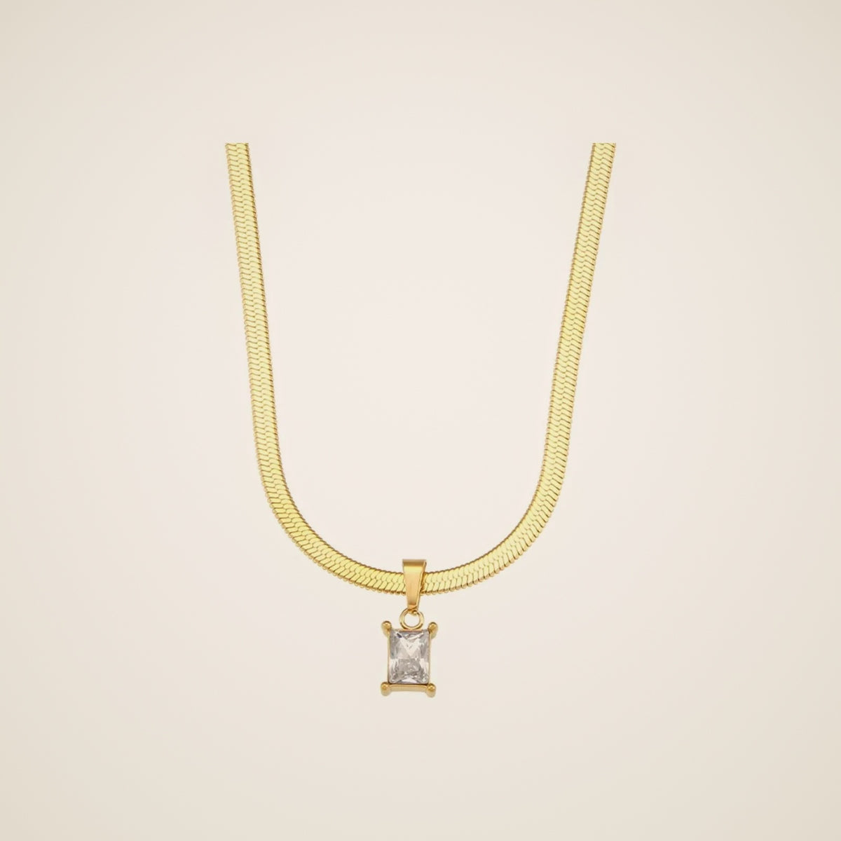 Collier pendentif pierre carrée Isola — vue 1