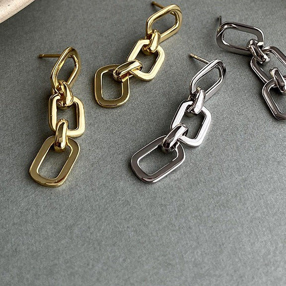 Kira Chain Link Stud Earrings — view 2