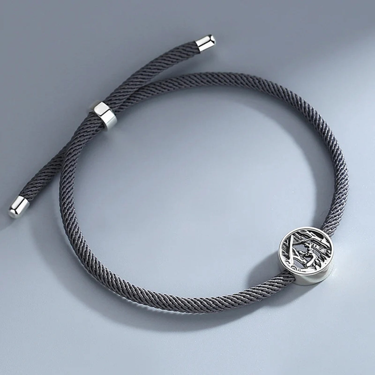 Bracelet cordon torsadé médaille Lapo — vue 2