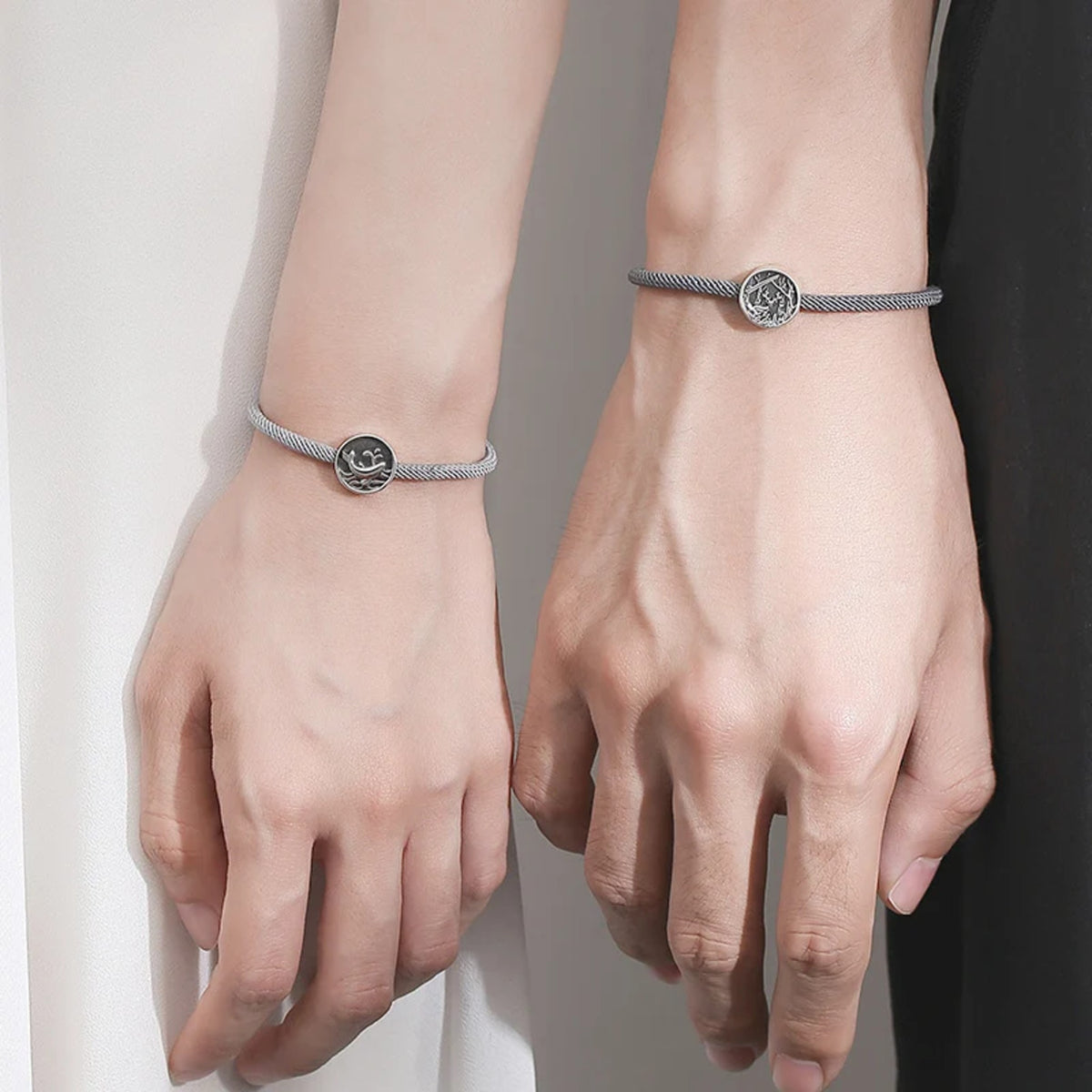 Bracelet cordon torsadé médaille Lapo — vue 4