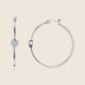 Lucia Heart Pavé Hoops — view 1