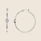 Lucia Heart Pavé Hoops — view 1