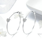 Lucia Heart Pavé Hoops — view 2