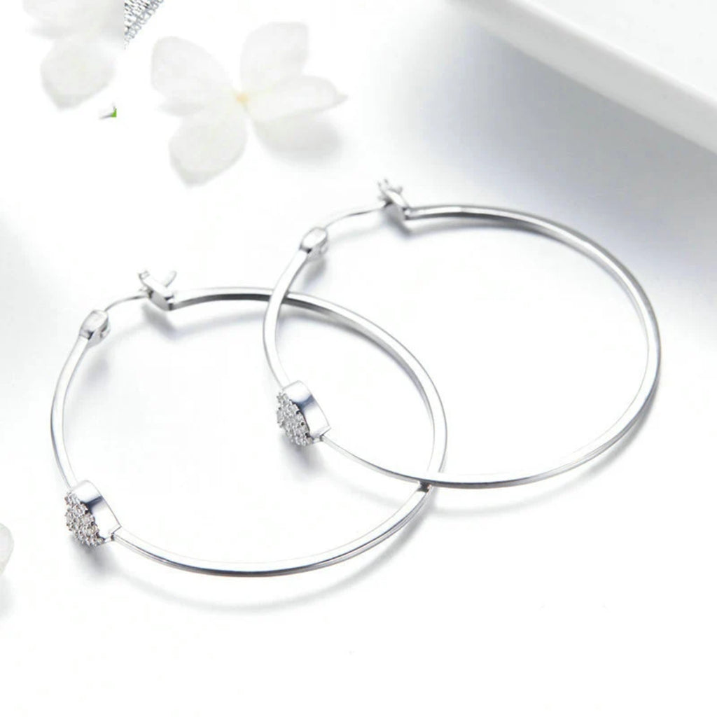 Lucia Heart Pavé Hoops — view 3