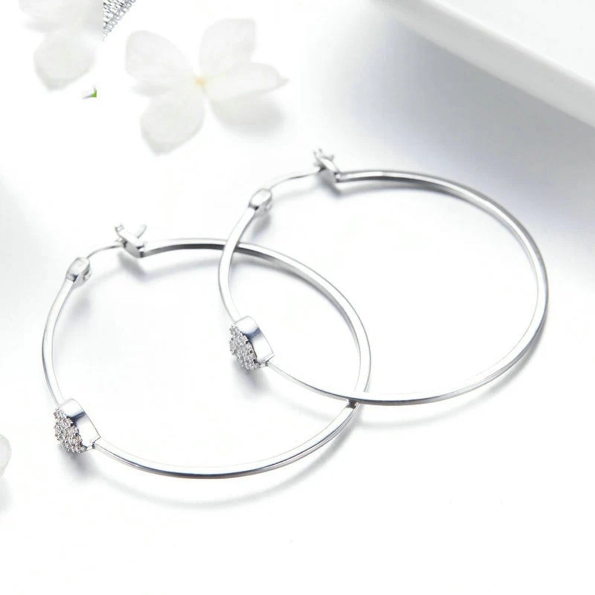 Lucia Heart Pavé Hoops — view 3