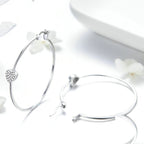 Lucia Heart Pavé Hoops — view 4