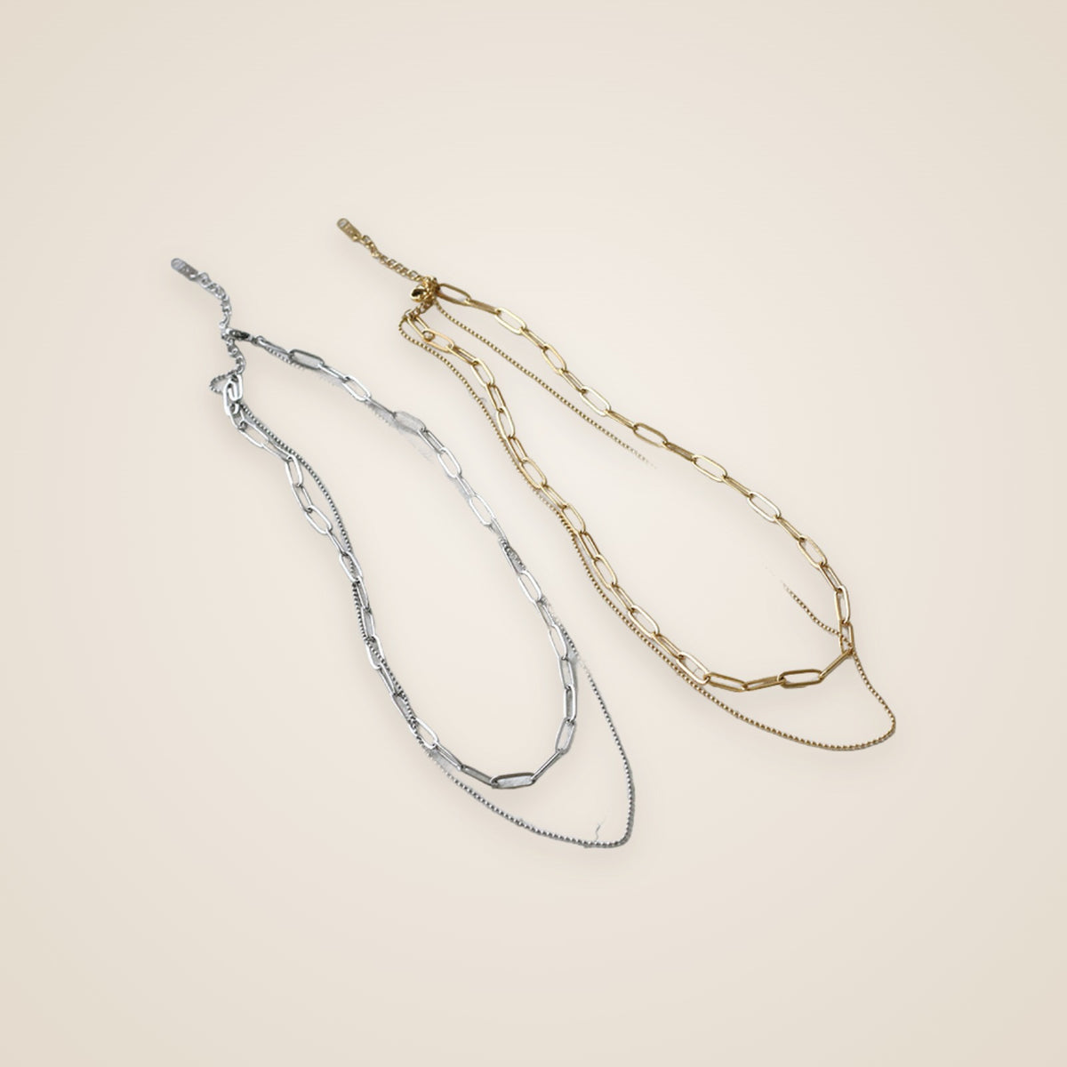 Lyra Double Layer Chain Necklace — view 1