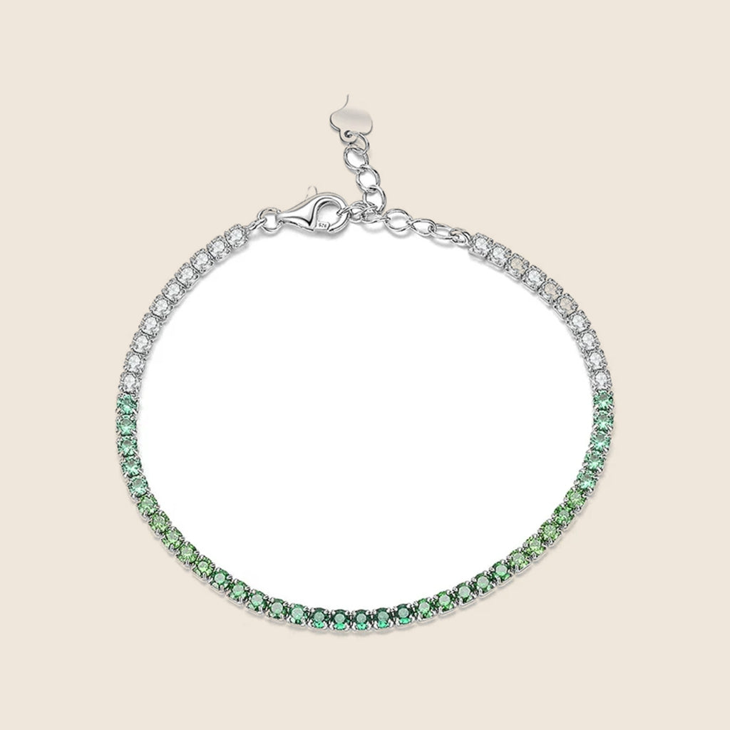 Tennisarmband mit grünen Steinen Mirella — Ansicht 1