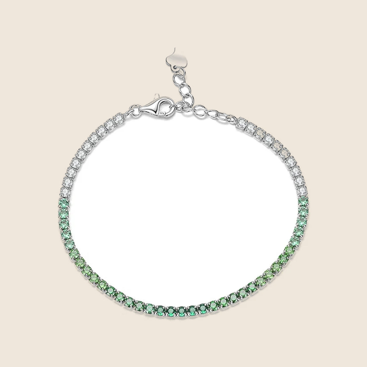 Mirella Green Stone Tennis Bracelet — view 1