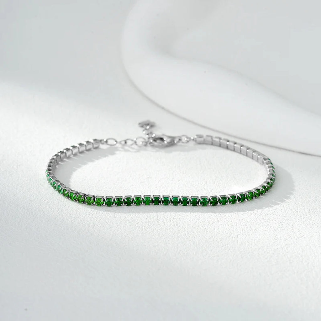Tennisarmband mit grünen Steinen Mirella — Ansicht 2