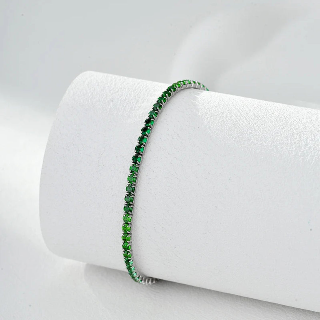 Tennisarmband mit grünen Steinen Mirella — Ansicht 3