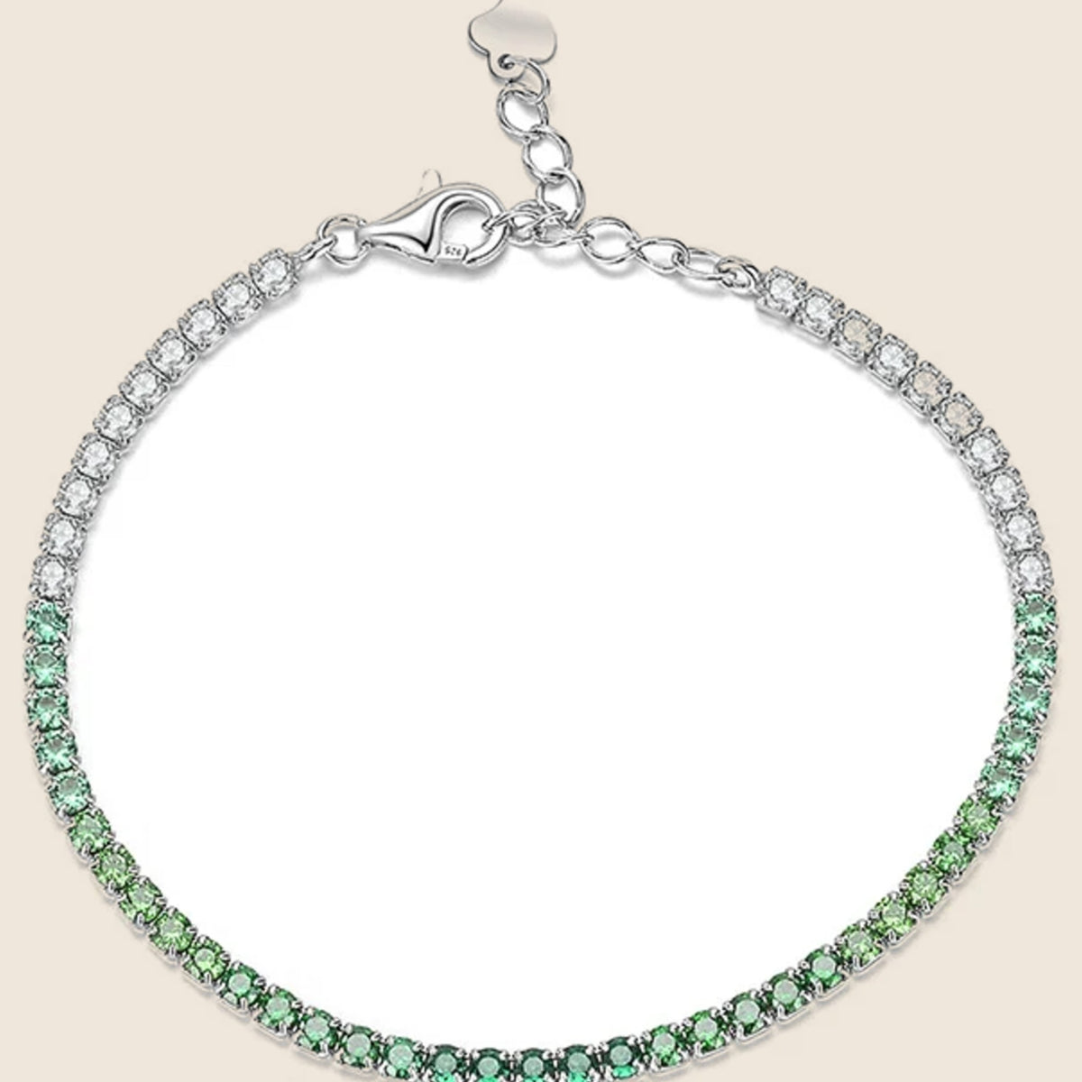 Tennisarmband mit grünen Steinen Mirella — Ansicht 5