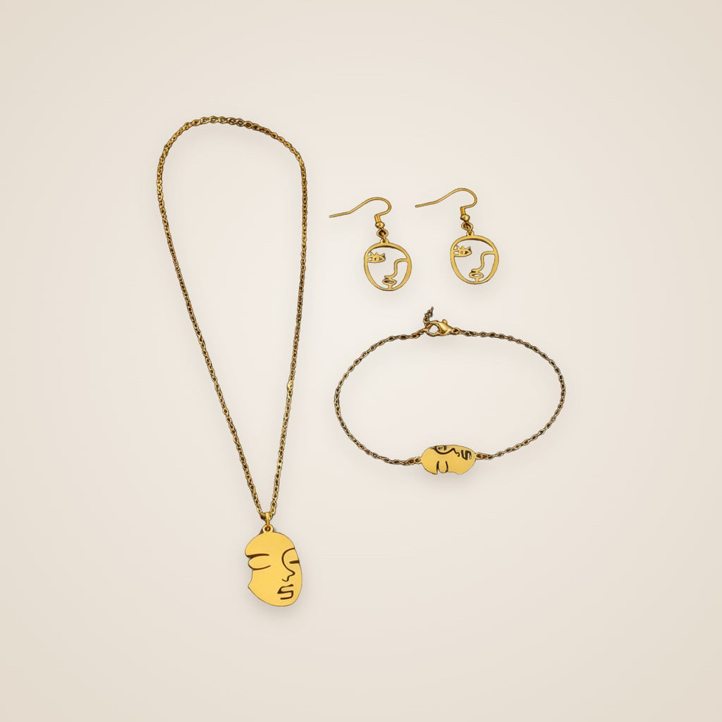 Musa Abstract Face Jewelry Set — view 1