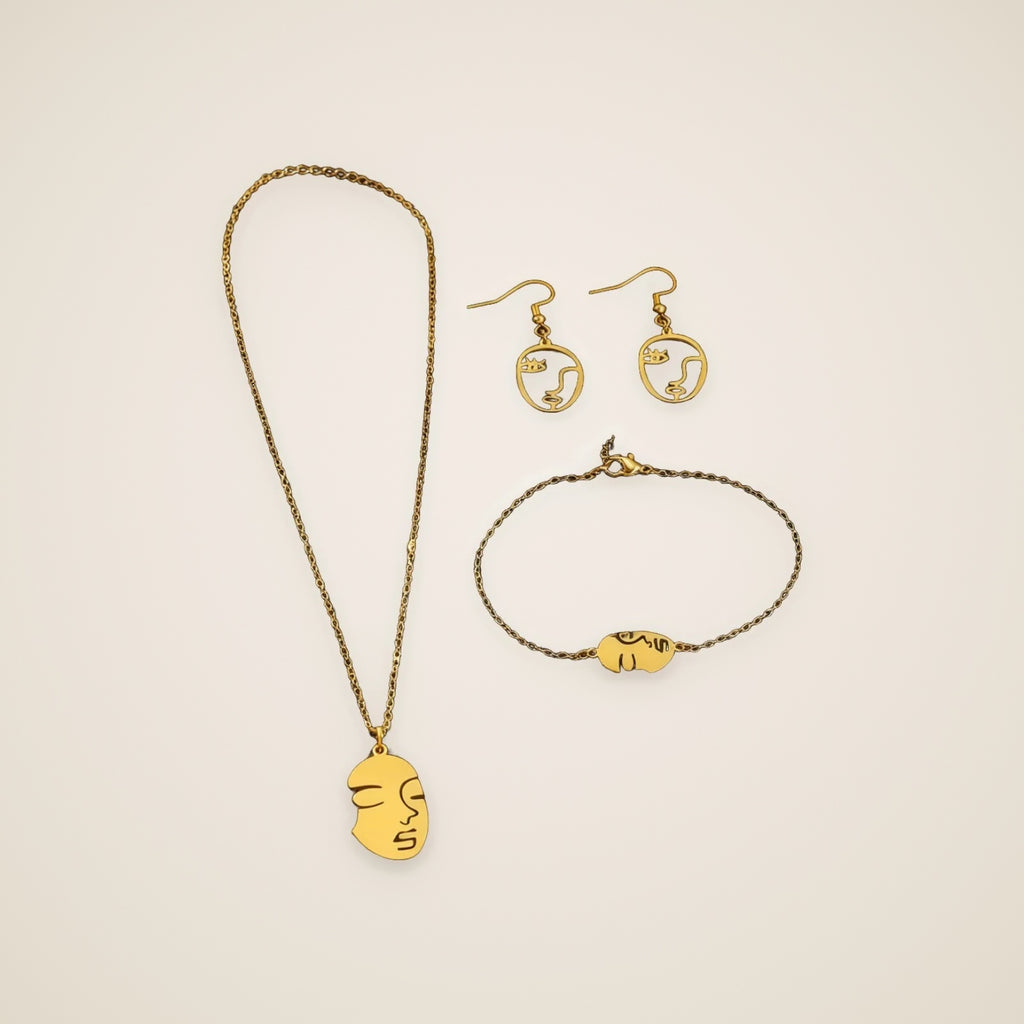 Musa Abstract Face Jewelry Set — view 1
