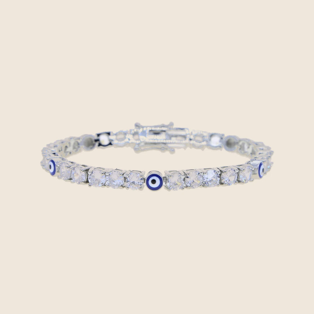 Tennisarmband mit blauem Auge Myrto — Ansicht 1