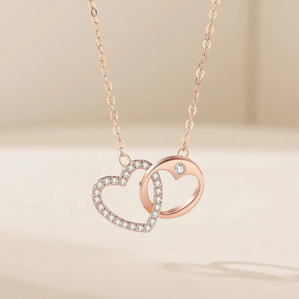 Nicoletta Interlocked Hearts Necklace — view 2