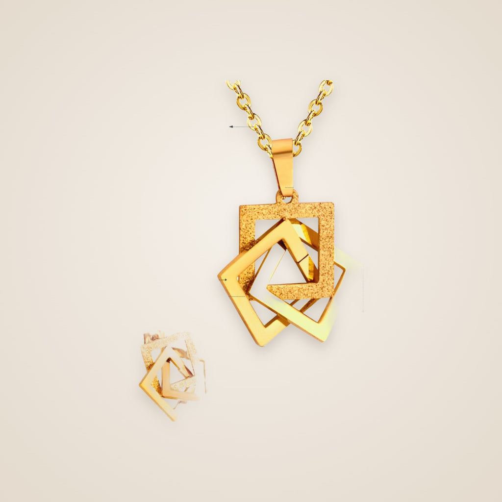 Quadra Necklace & Stud Set — view 1