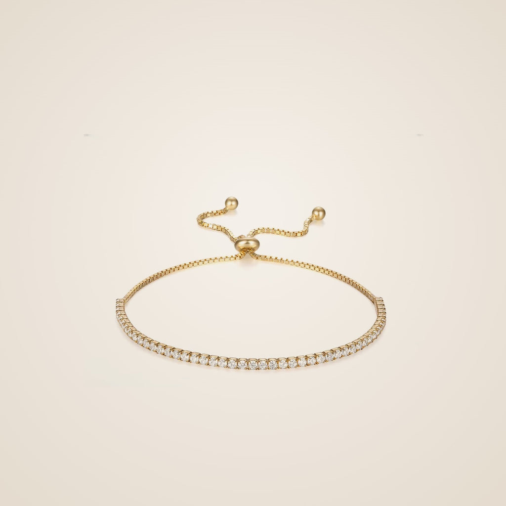 Grazia 925 Silver Tennis Bracelet — gold tone