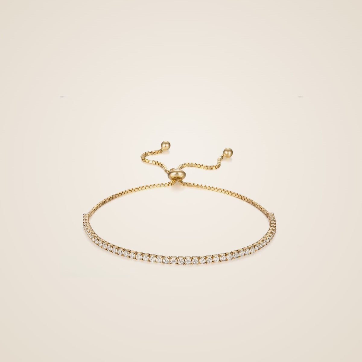 Grazia 925 Silver Tennis Bracelet — gold tone
