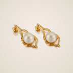 Uma Geometric Pearl Earrings — view 1