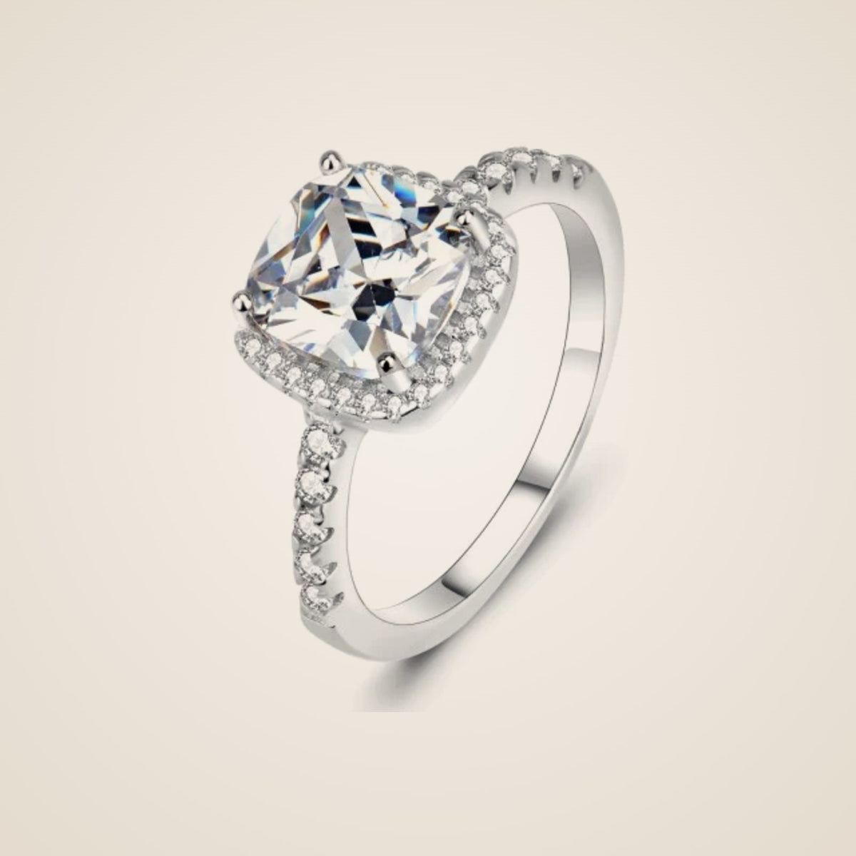 Vento Square Halo Ring — view 1